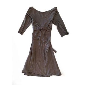 Velvet by Graham & Spencer Modest Grey Tie Dress